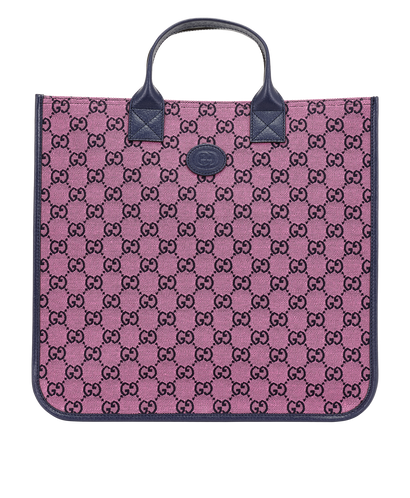 GG Kids Tote, &pound;350, Handbags, Navy/Pink, Canvas, Front view